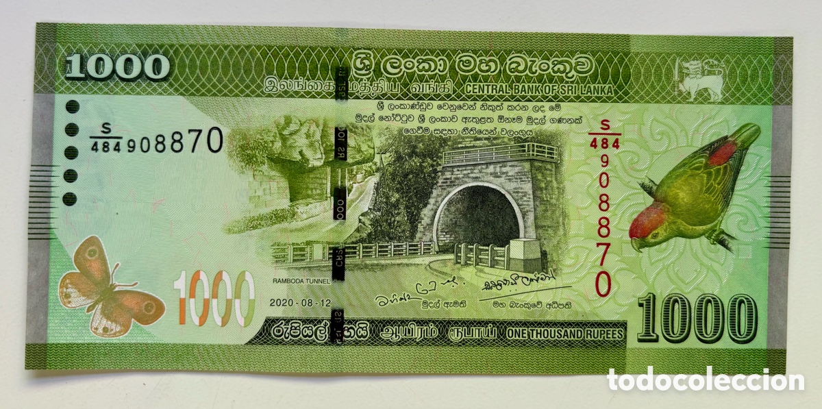 Notas Internacionais: Billete SRI LANKA 1000 Rupias 2020 SC