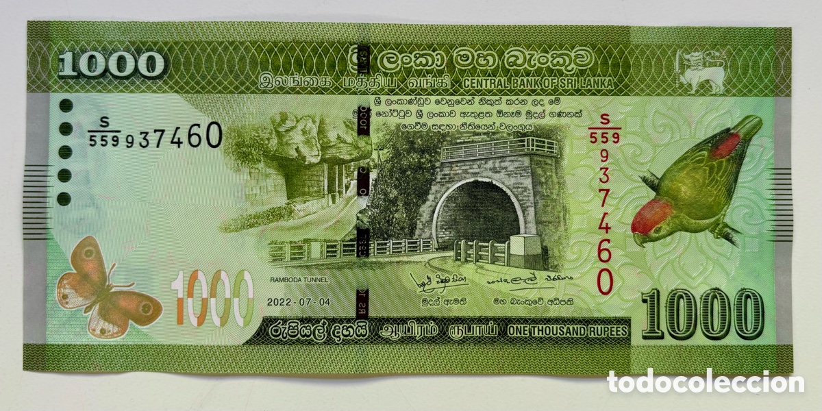 Banconote internazionali: Billete SRI LANKA 1000 Rupias 2022 SC Pick 127j