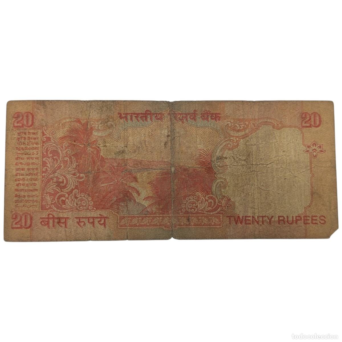 Billetes extranjeros: INDIA. 20 RUPIAS. 2002. BC. - Foto 2
