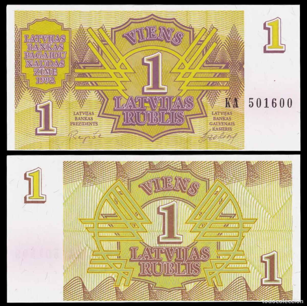 Billetes extranjeros: LETONIA 1 RUBLO 1992 Pick 35 SIN CIRCULAR - Foto 1