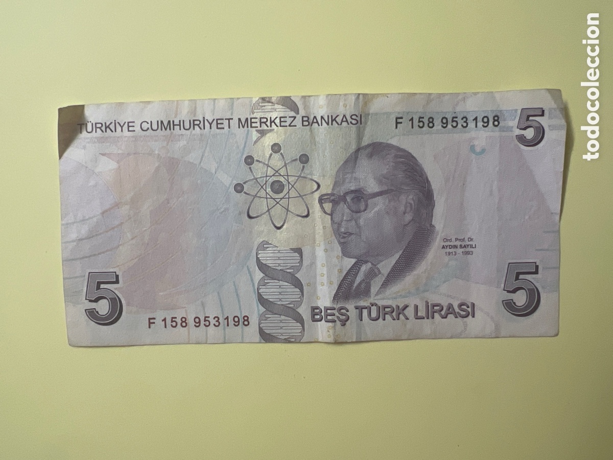 Billetes extranjeros: HB105. BILETE DE TURKIA - 5 LIRAS - Foto 2