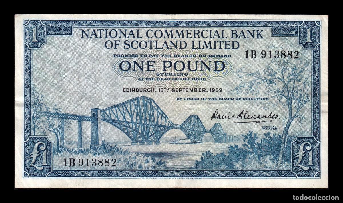 Billetes extranjeros: Escocia 1 Libra Esterlina 1959 Pick 265 Mbc/+ Bc/+ - Foto 1