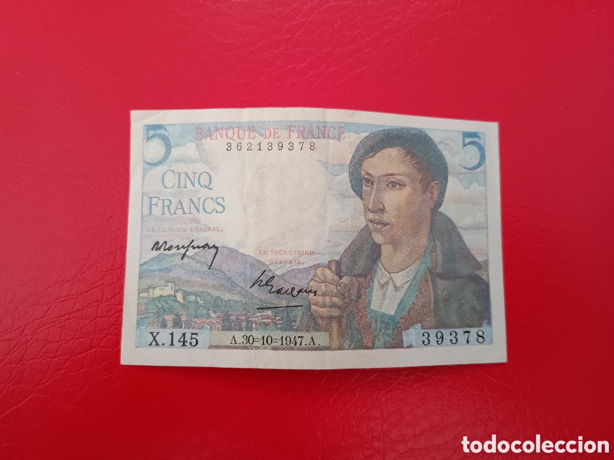 Billetes extranjeros: FRANCIA - 5 FRANCOS 1947 PICK 98B - Foto 1