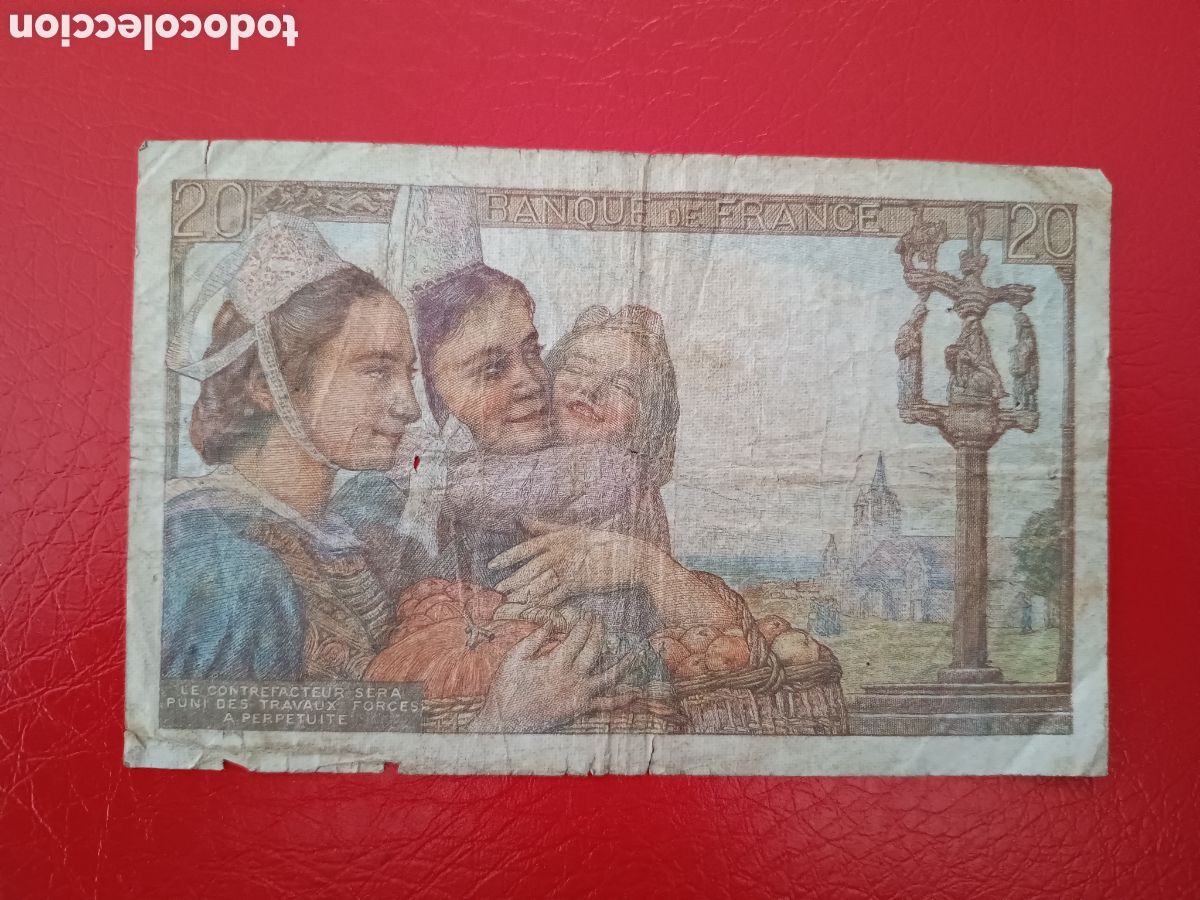 Billetes extranjeros: FRANCIA - 20 FRANCOS 1947 PICK 100 - Foto 2
