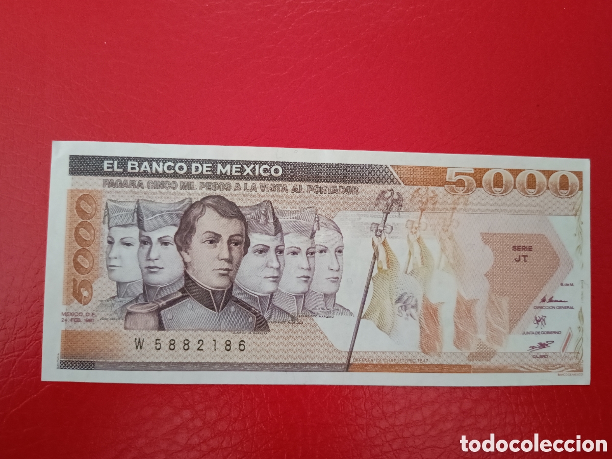 Billetes extranjeros: MEXICO - 5000 PESOS 1987 - Foto 1