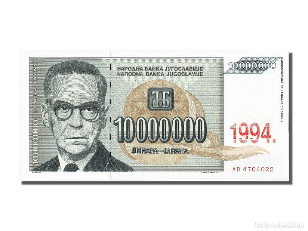 Billetes extranjeros: [#301459] Billete, 10,000,000 Dinara, 1994, Yugoslavia, UNC