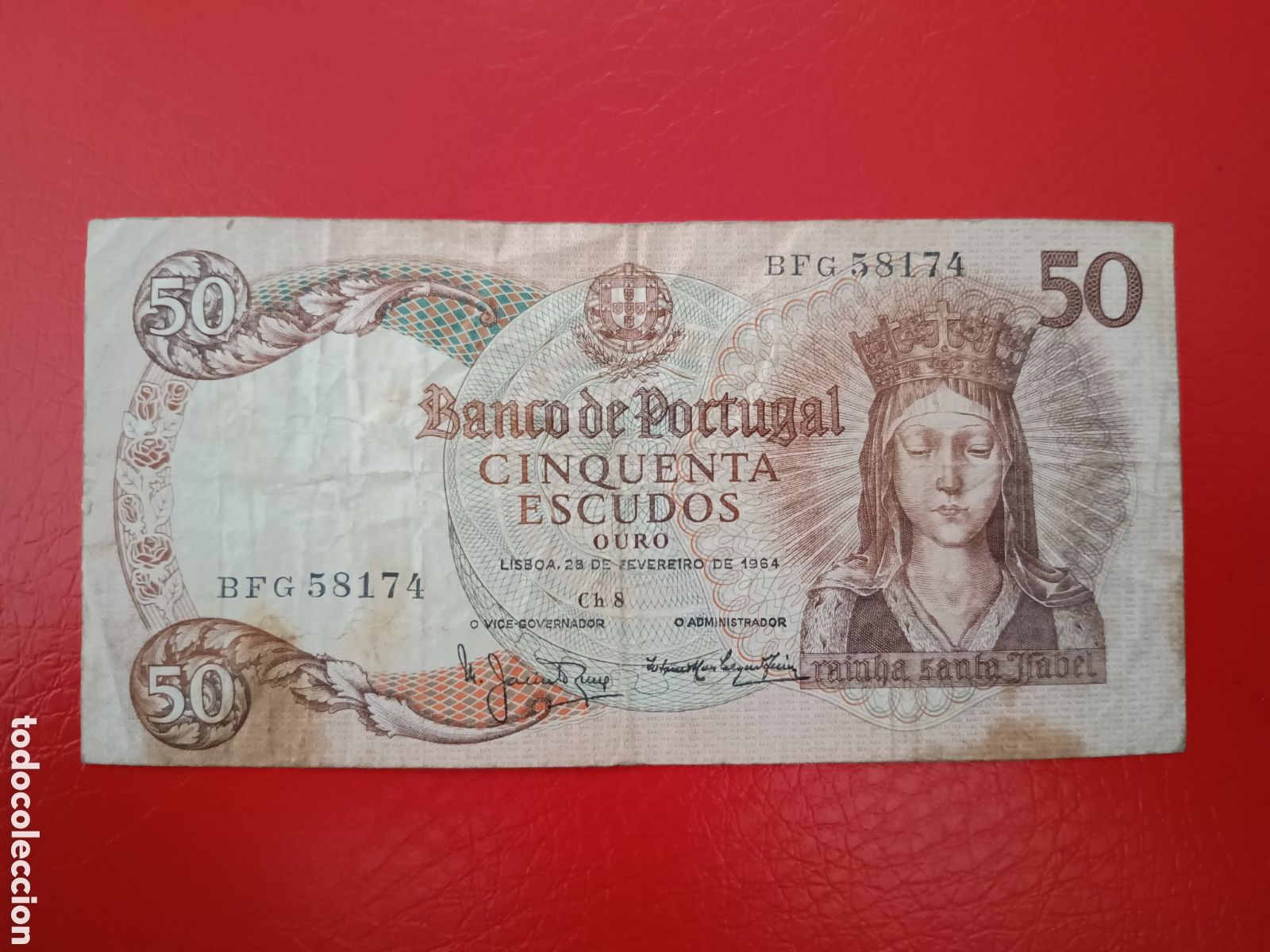Billetes extranjeros: PORTUGAL - 50 ESCUDOS 1964