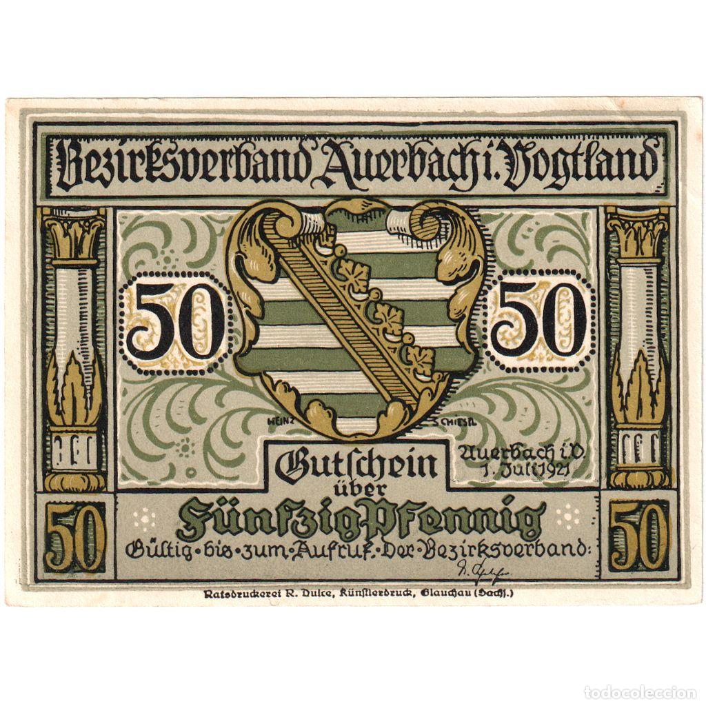 Notas Internacionais: [#293168] Alemania, Auerbach, 50 Pfennig, 1921-07-01, SC
