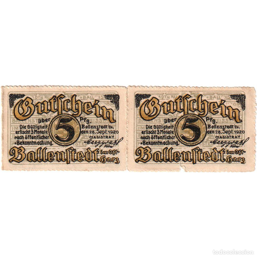 Billets internationaux: [#293177] Alemania, Ballenstedt, 10 Pfennig, 1920-09-28, EBC
