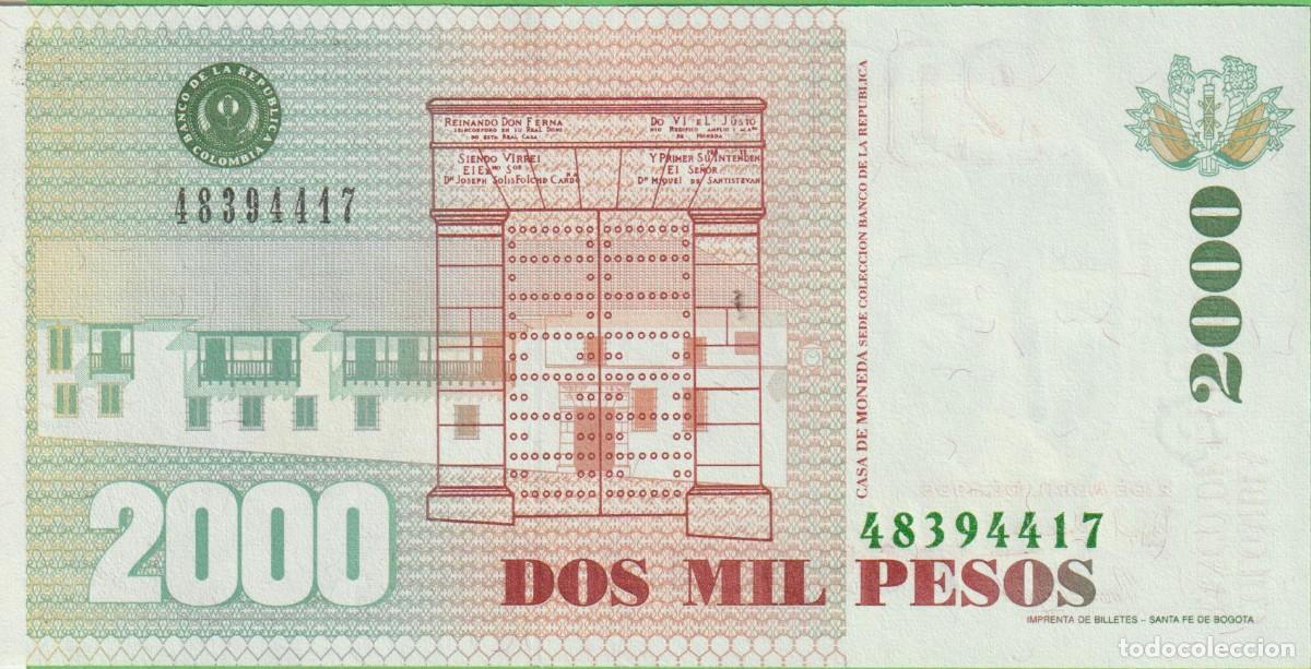 Billetes extranjeros: BILLETES - COLOMBIA - 2000 PESOS 1996 - PICK-445A (SC) - Foto 2