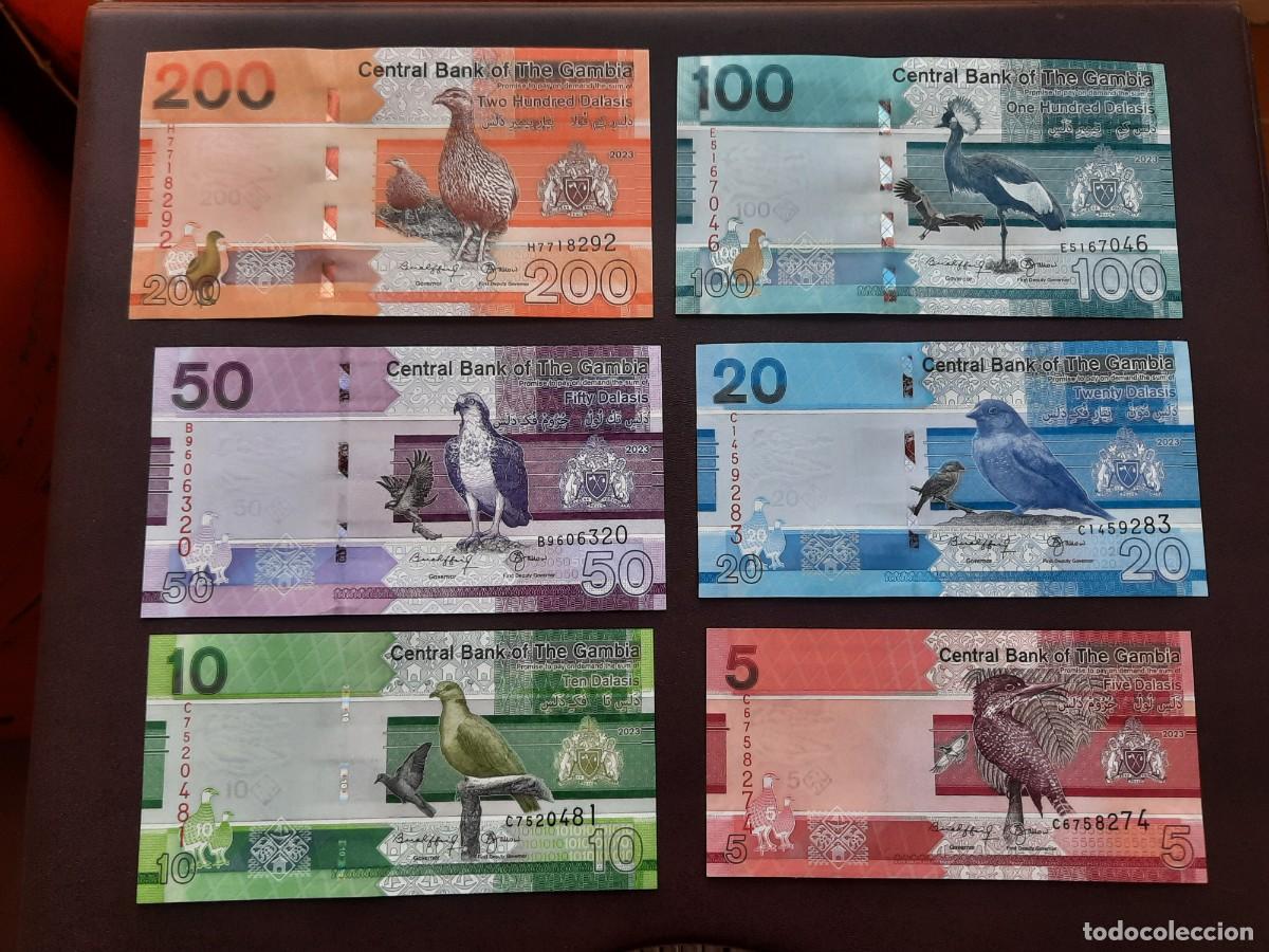 Billetes extranjeros: Gambia Set Completo 5 10 20 50 100 200 Dalasis 2023 (2024) Nueva Fecha.s/c