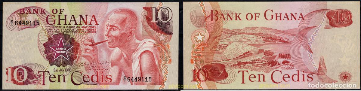 Billetes extranjeros: 9172 GHANA 1978 GHANA 10 CEDIS 1978