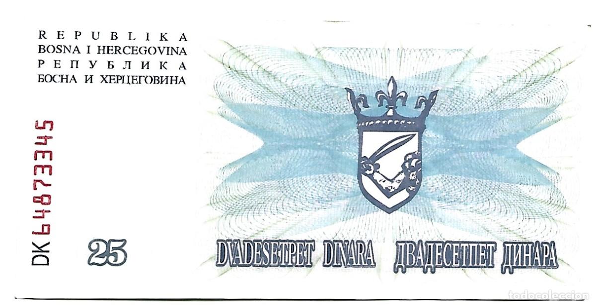 Internationale Banknoten: BILTE DEL MUNDO BOSNIA Y HERCEGOVINA N. DE BILLETE-DK 64873345 EL QUE VES PLANCHA