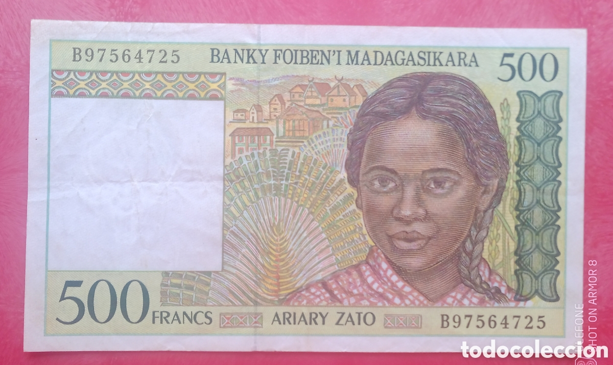 Billetes extranjeros: Madagascar - 500 Francos ( 1995 ) - circulado. - Foto 1