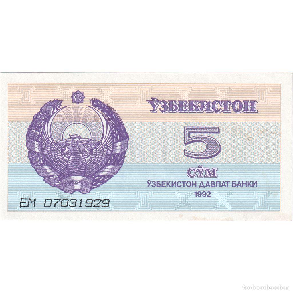Notas Internacionais: [#1296099] Uzbekist&aacute;n, 5 Sum, 1992, UNC