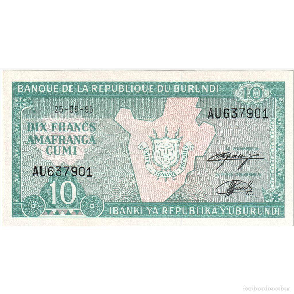 Billets internationaux: [#1296108] Burundi, 10 Francs, 1995-05-25, UNC