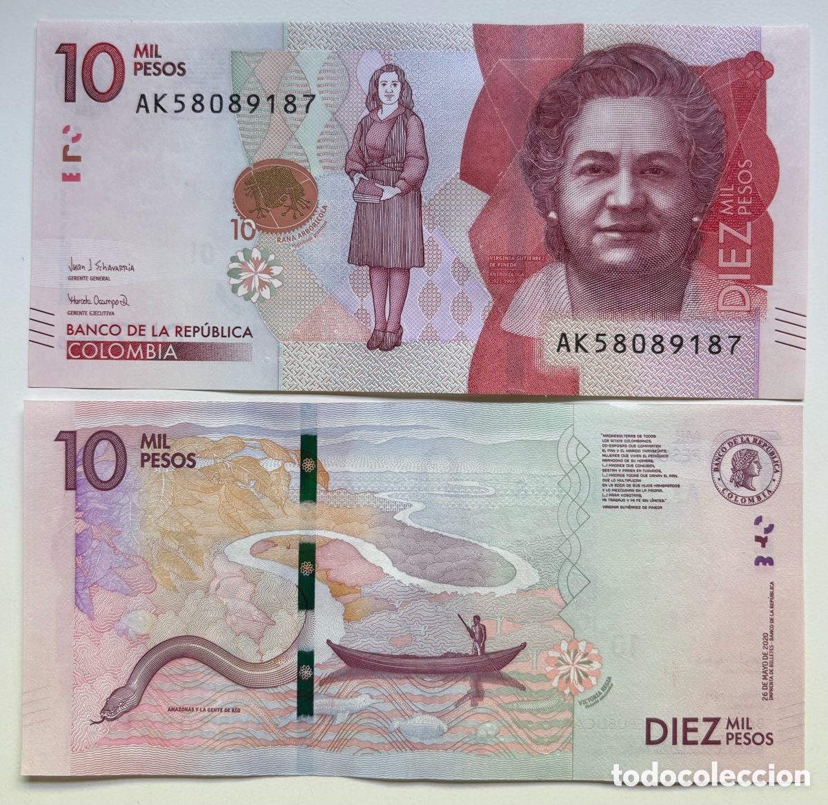 Billetes extranjeros: Billete COLOMBIA 10000 Pesos 2020 SC Pick 460