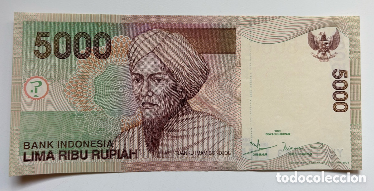 International Banknotes: Billete INDONESIA 5000 Rupias 2001 SC- Rupiah