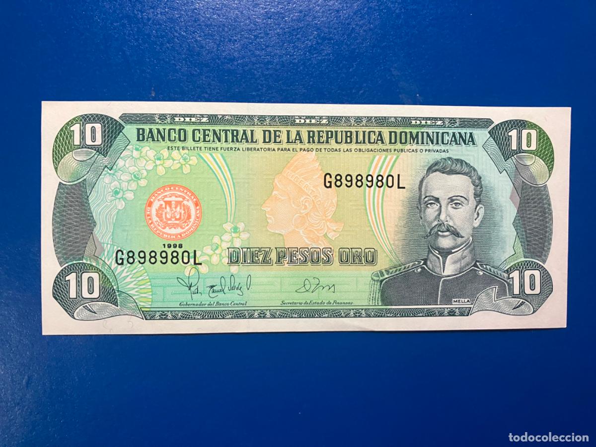 Billetes extranjeros: Billete Rep&uacute;blica Dominicana 10 Diez Pesos Oro 1998
