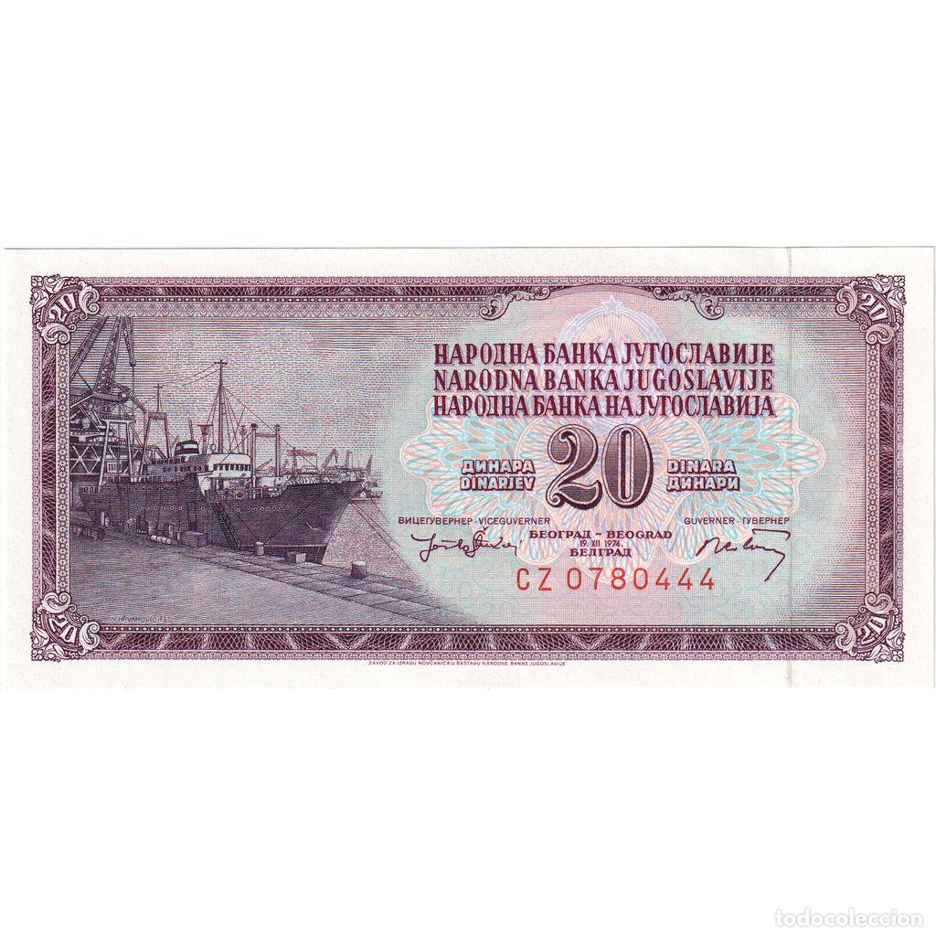 Banconote internazionali: [#1296113] Billete, 20 Dinara, 1974, Yugoslavia, 1974-12-19, UNC