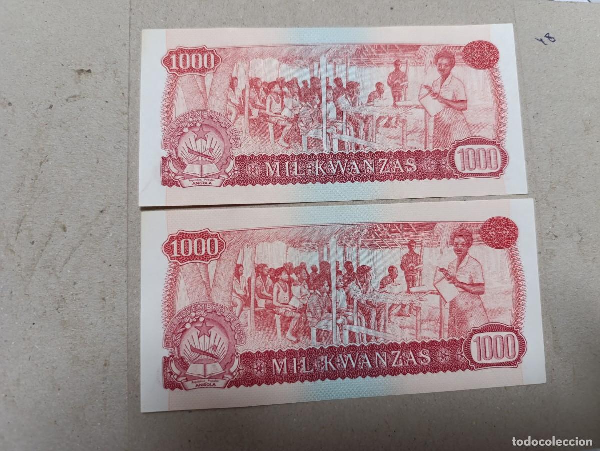 International Banknotes: Pareja correlativa de Angola de 1000 Kwanzas, a&ntilde;o 1976, UNC
