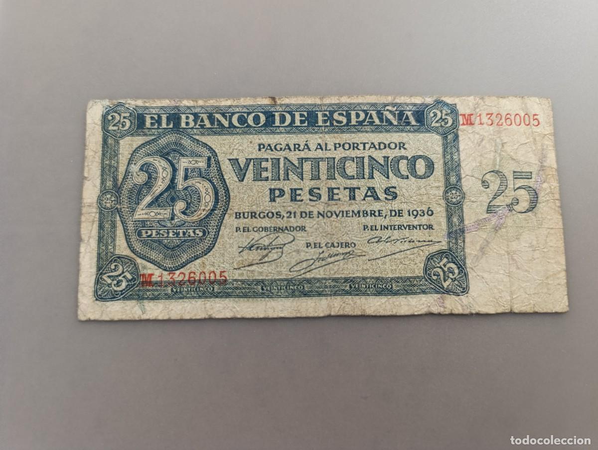Billetes extranjeros: Billete 25 pesetas 1936