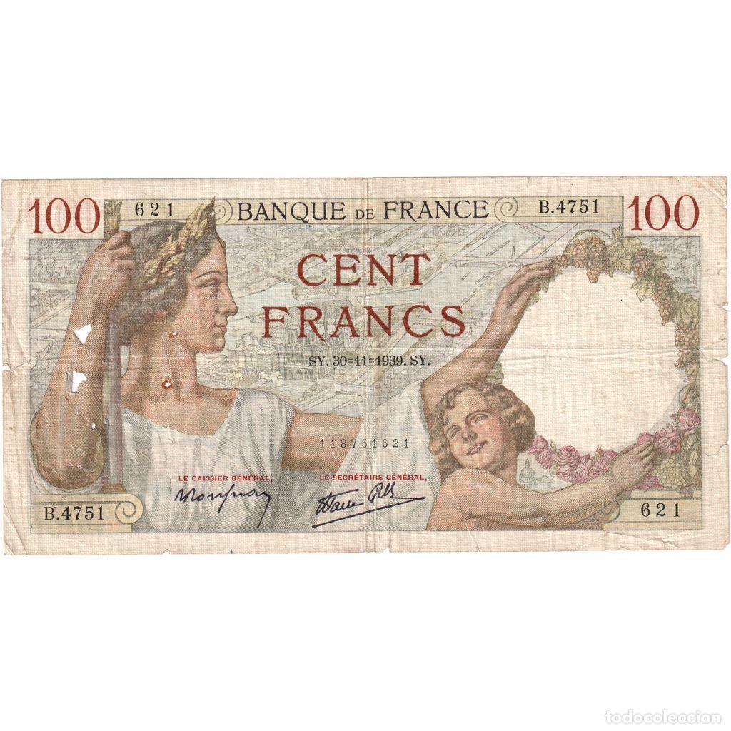Billetes extranjeros: [#1184871] Francia, 100 Francs, Sully, 1939-11-30, B.4751, MC+