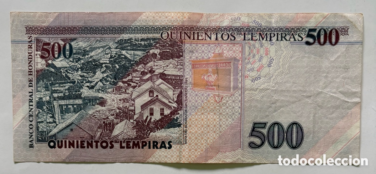 Billetes extranjeros: Honduras - 500 lempiras 2004 - Foto 2