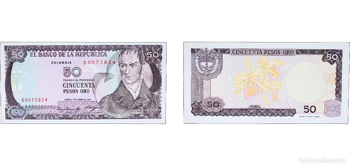 Billets internationaux: Colombia Republic 1985 50 Pesos Oro Paper UNC P 425