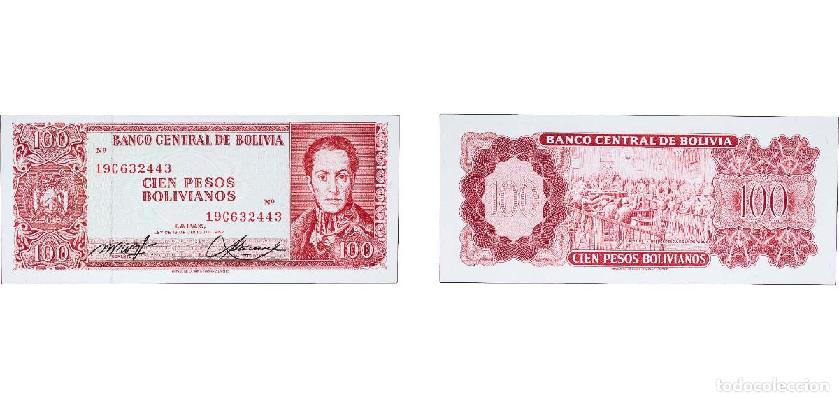 Banconote internazionali: Bolivia Republic 1962 100 Pesos Bolivianos Paper UNC P 164A