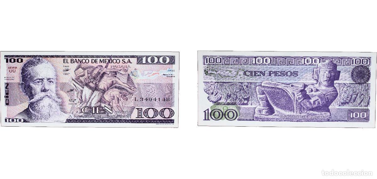 Billetes extranjeros: Mexico United Mexican States 1982 100 Pesos Paper UNC P 74