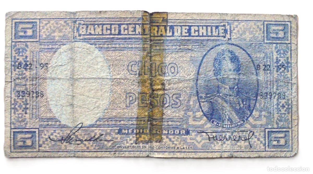 Billetes extranjeros: BILLETES CHILE - 5 PESOS = 1/2 CONDOR - Foto 1