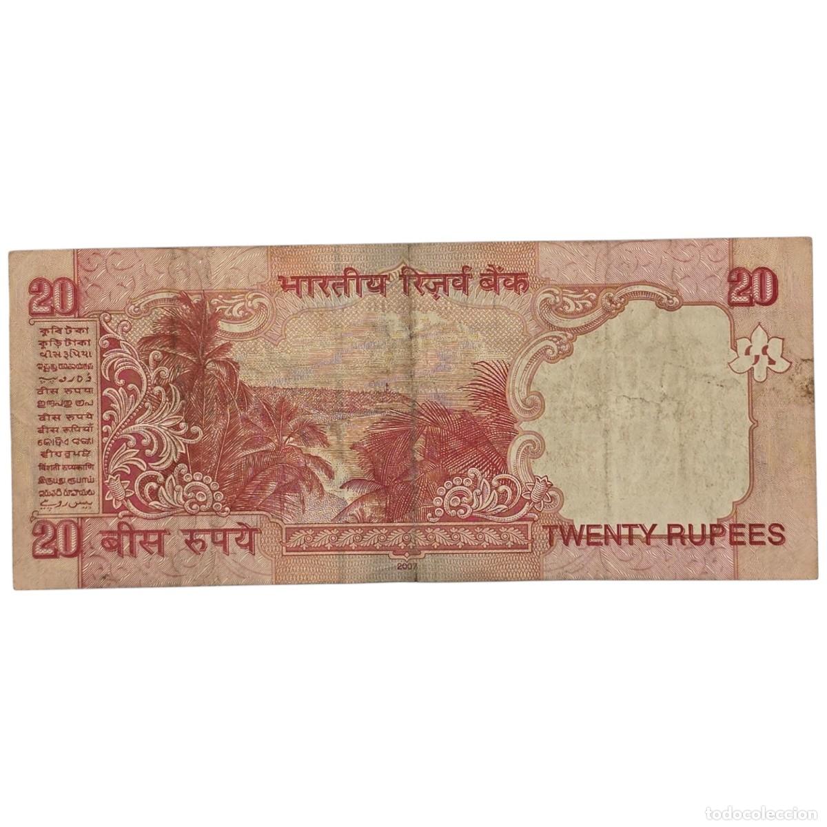 Billetes extranjeros: INDIA. 20 RUPIAS. 2002. EBC. - Foto 2