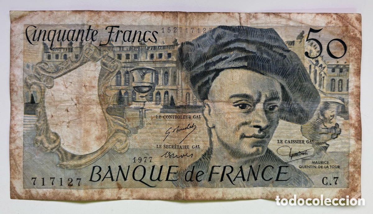 Billets internationaux: Billete FRANCIA 50 Francos 1977