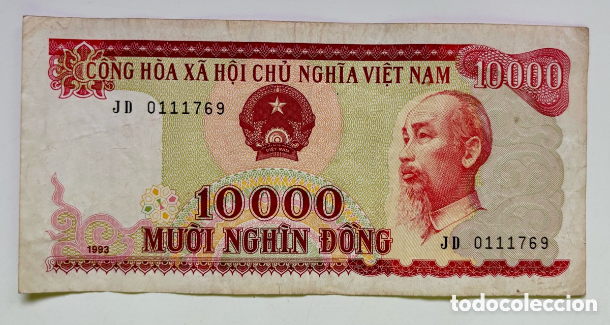 Billetes extranjeros: Billete VIETNAM 10000 Dong 1993