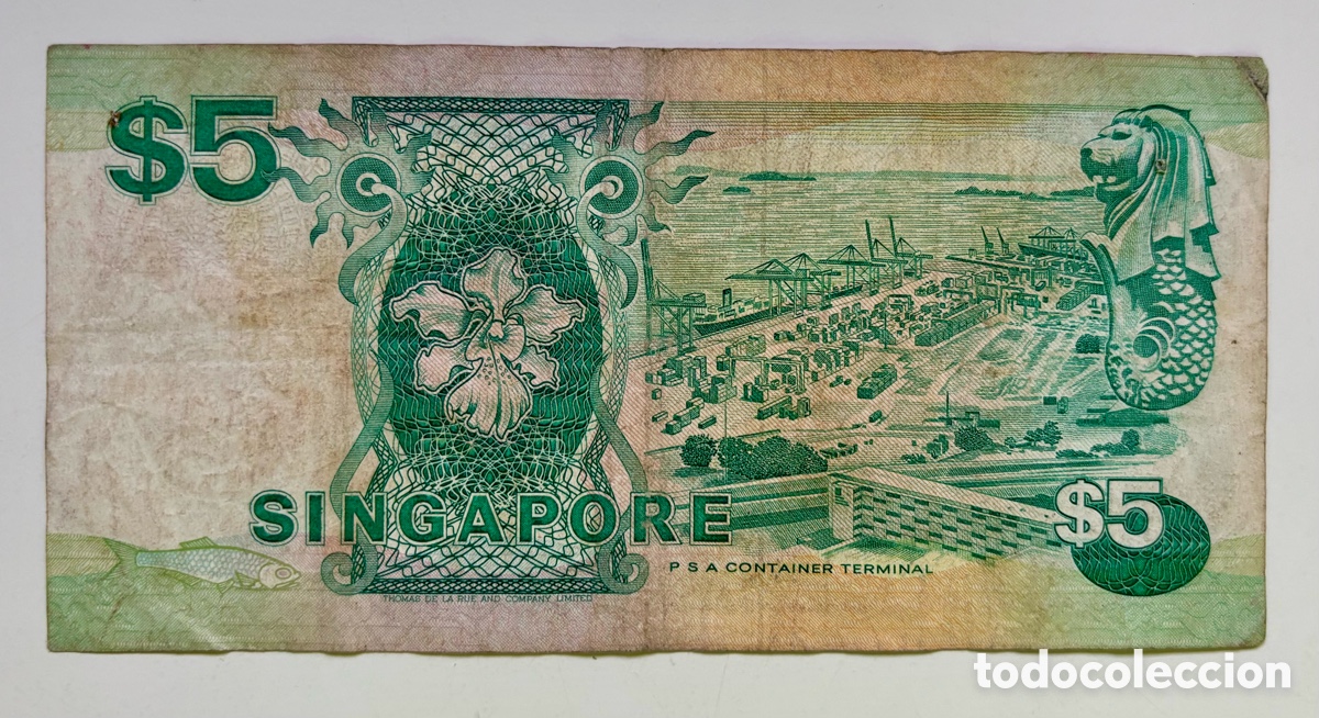 Billetes extranjeros: Billete SINGAPUR 5 Dolares n/d - Foto 2