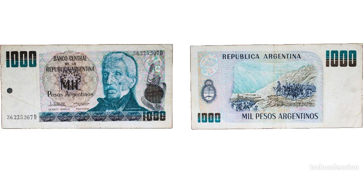 Billets internationaux: Argentina Federal Republic 1984 1000 Pesos argentinos Paper VF P 317 Bottero 2628 to 2636b