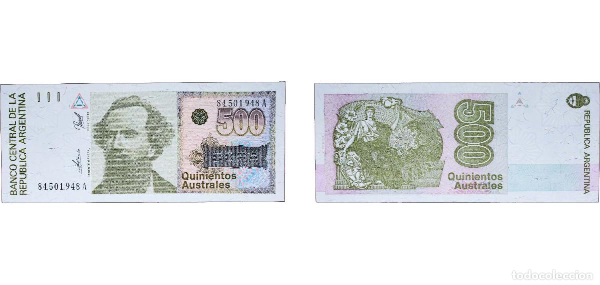 Billets internationaux: Argentina Federal Republic 1988 500 Australes Paper UNC P 328 Bottero 2849 to 2852