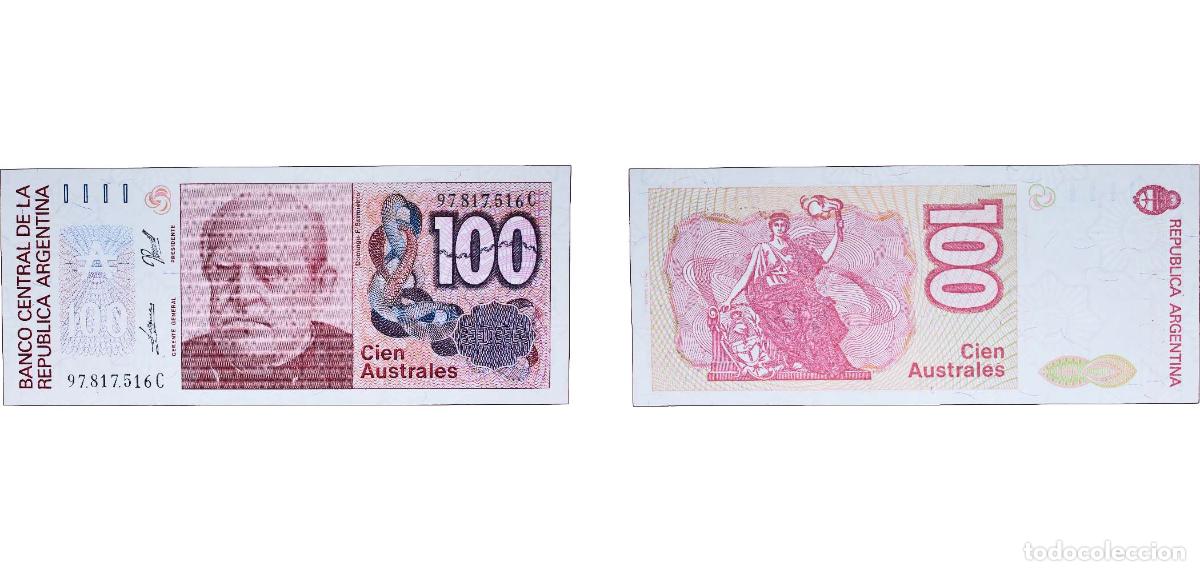 Billetes extranjeros: Argentina Federal Republic 1985 - 1990 100 Australes Paper UNC P 327 Bottero 2835 to 2848