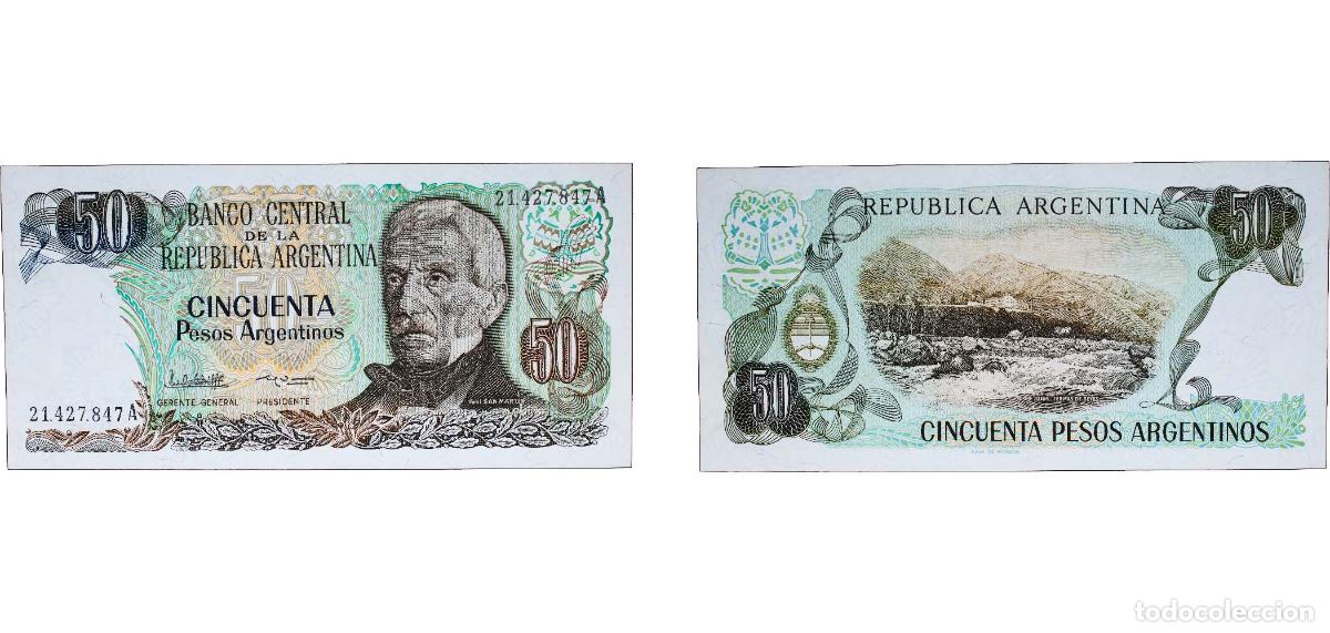 Notas Internacionais: Argentina Federal Republic 1976 - 1978 50 Pesos argentinos Paper UNC P 314 Bottero 2617 to 2620