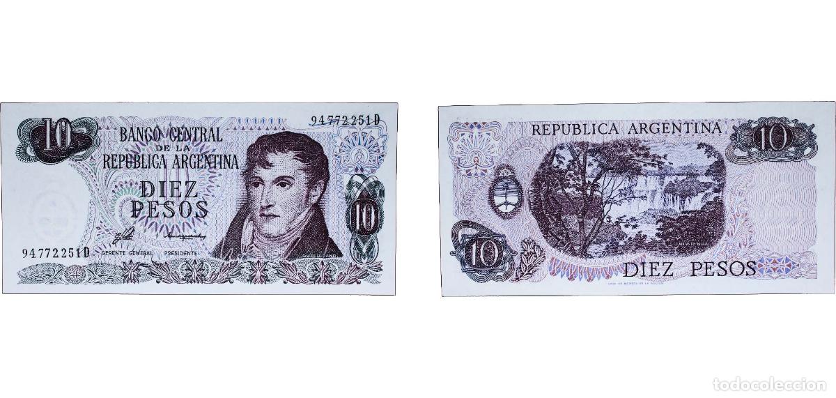 Billets internationaux: Argentina Federal Republic 1976 10 Pesos (without &rdquo;LEY&rdquo; on Obverse) Paper UNC P 300 Bottero 2361 to