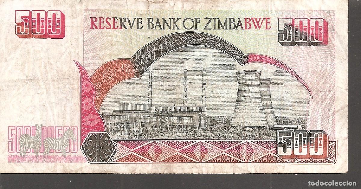 Billetes extranjeros: ZIMBABWE 500 DOLLARS 2001 - Foto 2