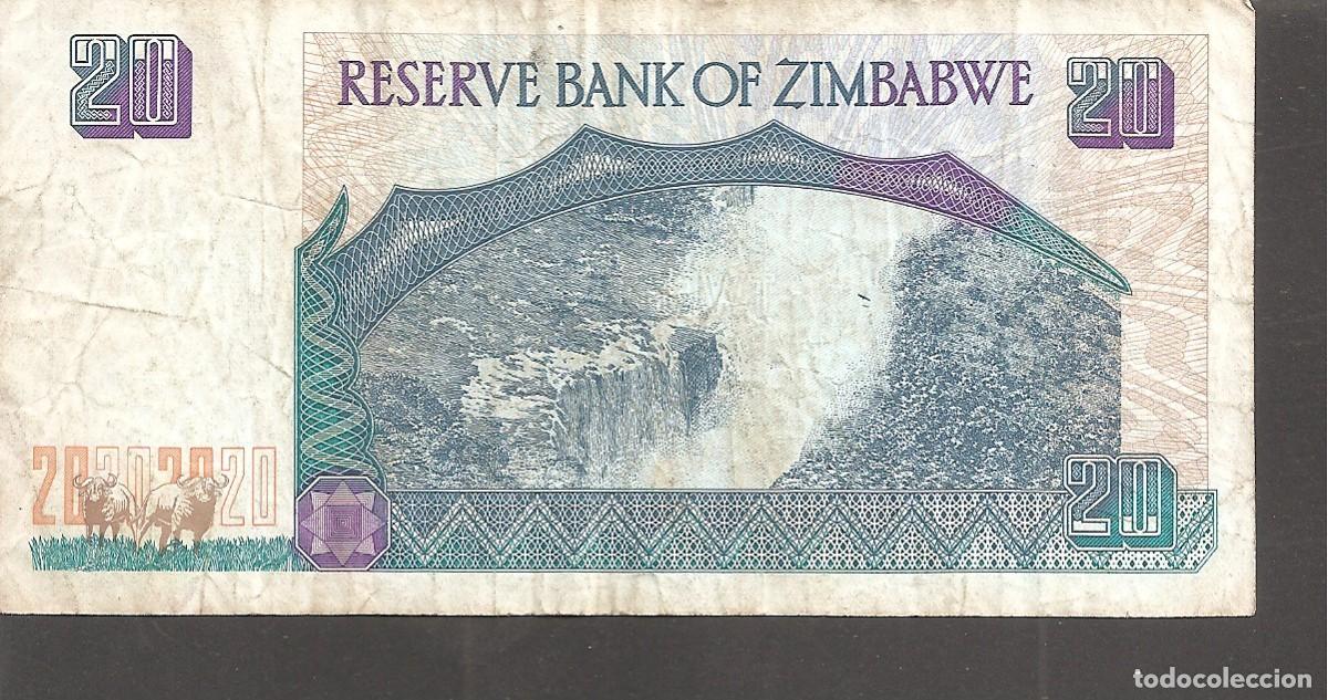 Billetes extranjeros: ZIMBABWE 20 DOLLARS 1997 - Foto 2