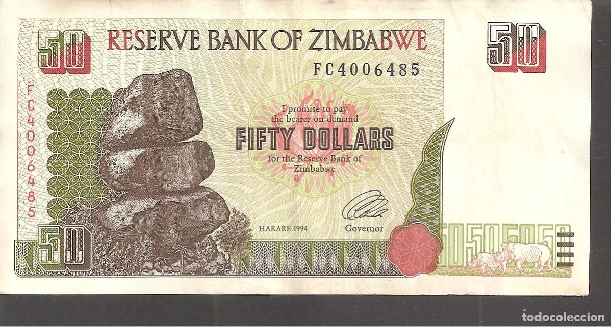 Billetes extranjeros: Billete ZIMBABWE 50 DOLLARS 1994 - Foto 1