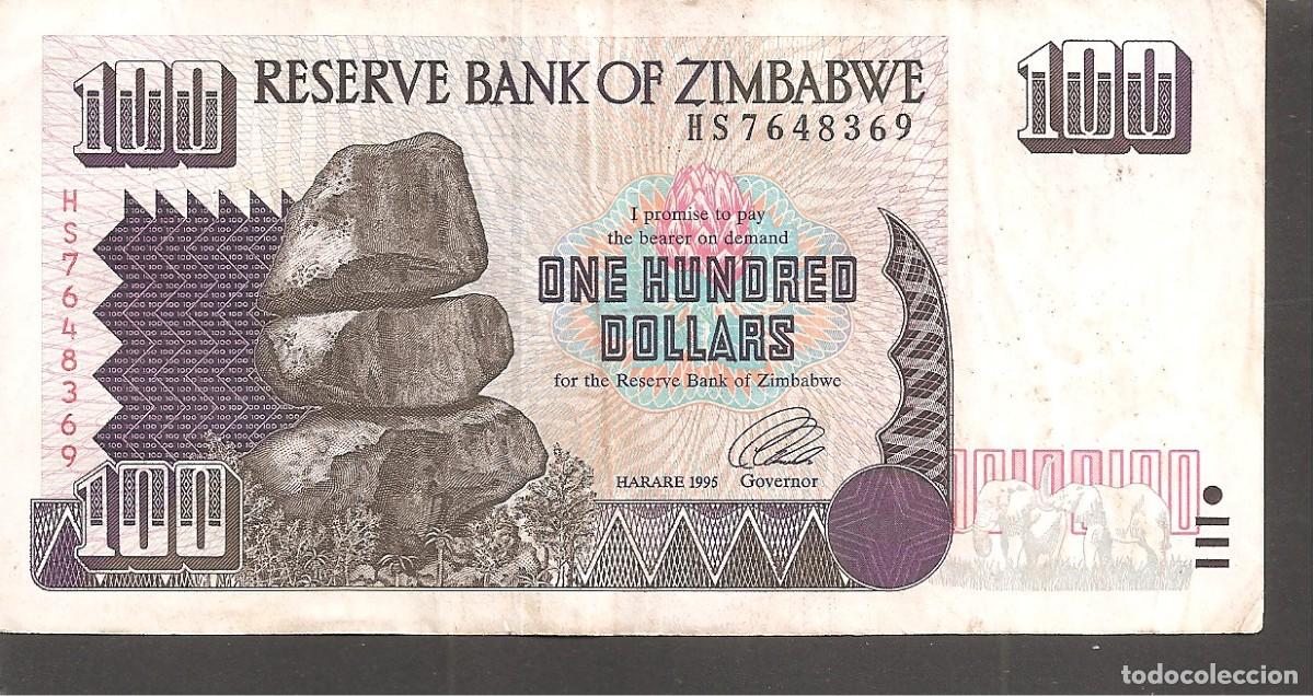 Billetes extranjeros: ZIMBABWE 100 DOLLARS 1995 - Foto 1