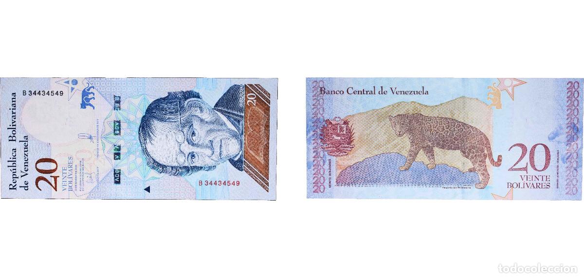 Notas Internacionais: Venezuela Bolivarian Republic 2018 20 Bol&iacute;vares Paper UNC P 104 NCV bbcv20bss