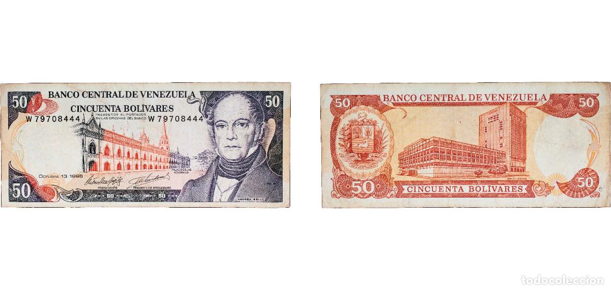 Billets internationaux: Venezuela Fourth Republic 1998 50 Bol&iacute;vares Paper VF P 65 NCV bbcv50bs-eb NCV bbcv50bs-ec NCV bbcv5