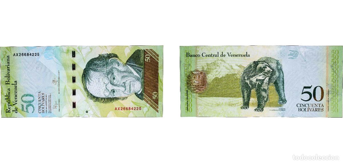 International Banknotes: Venezuela Bolivarian Republic 2015 50 Bol&iacute;vares Paper UNC P 92 NCV bbcv50bsf