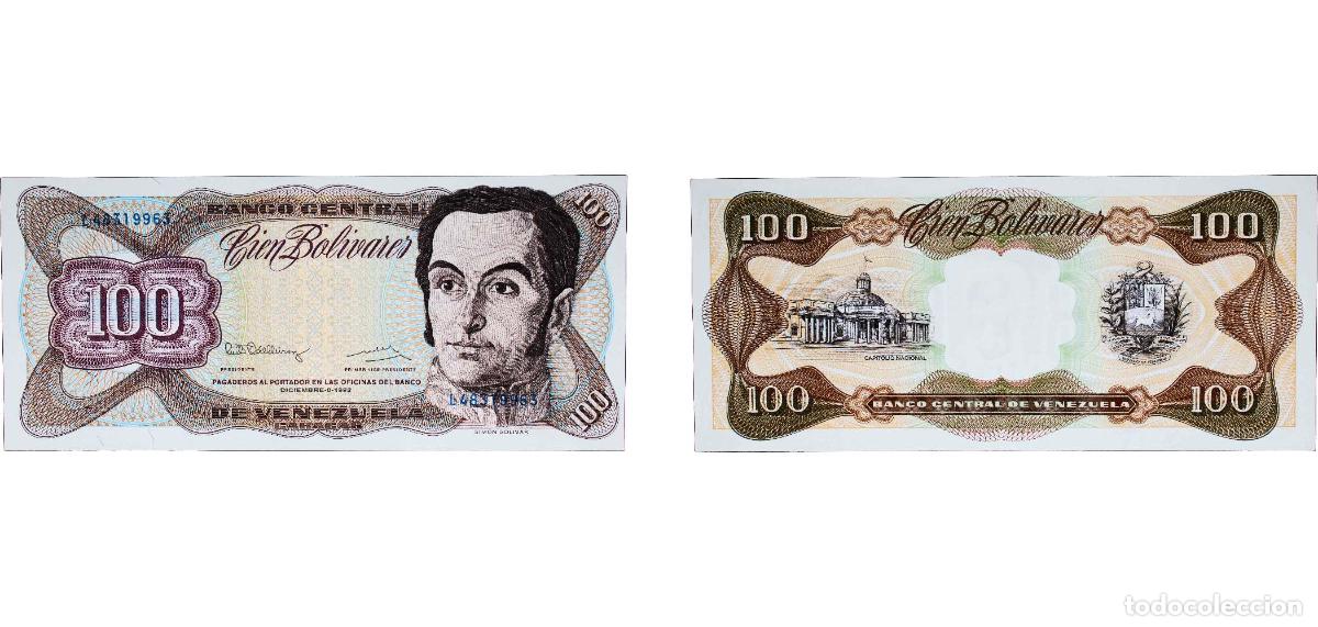 Billetes extranjeros: Venezuela Fourth Republic 1992 100 Bol&iacute;vares Paper UNC P 66 NCV bbcv100bs-dc NCV bbcv100bs-dd