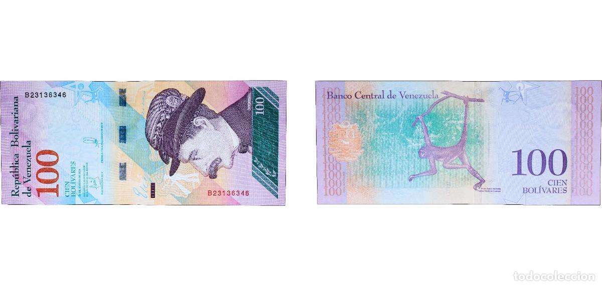 Notas Internacionais: Venezuela Bolivarian Republic 2018 100 Bol&iacute;vares Paper UNC P 106 NCV bbcv100bss